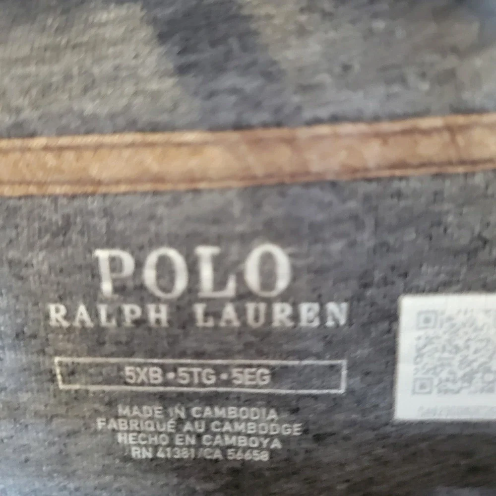 Polo Ralph Lauren Mens 5XB Quarter Zip Pullover Heather Tan Brown Pony Logo
